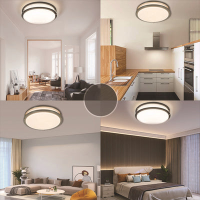 Moderne Einfachheit Runde Eisen PVC LED Unterputz Deckenleuchte für Wohnzimmer 