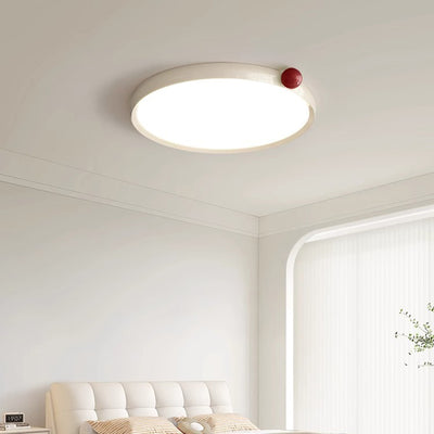 Contemporary Nordic Round Disc Orb Aluminum Frame Acrylic LED Flush Mount Ceiling Light For Living Room