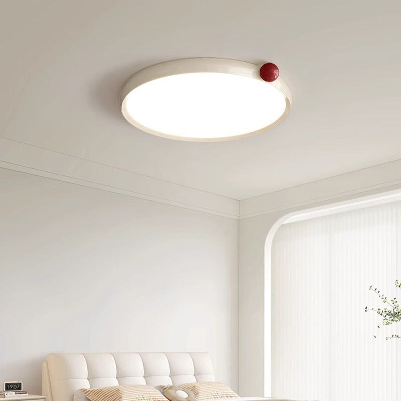 Contemporary Nordic Round Disc Orb Aluminum Frame Acrylic LED Flush Mount Ceiling Light For Living Room