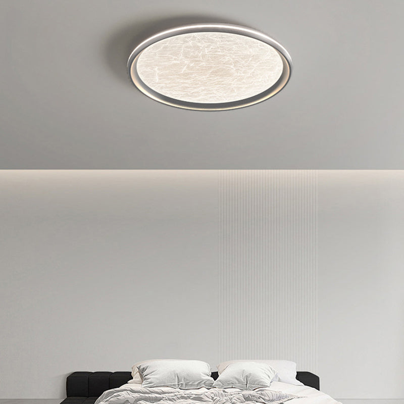 Modern Minimalist Round Water Ripple Aluminum Iron Acrylic LED Flush Mount Ceiling Light For Living Room