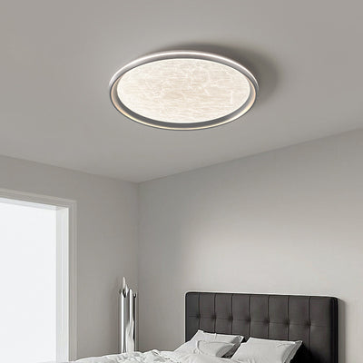 Modern Minimalist Round Water Ripple Aluminum Iron Acrylic LED Flush Mount Ceiling Light For Living Room