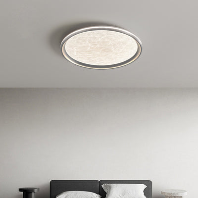 Modern Minimalist Round Water Ripple Aluminum Iron Acrylic LED Flush Mount Ceiling Light For Living Room