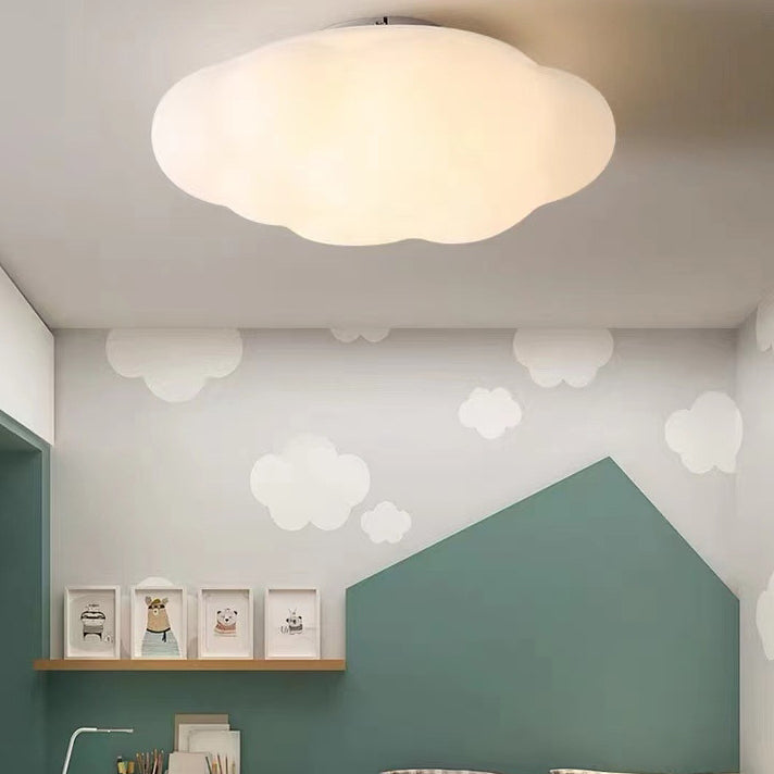 Contemporary Creative Cloud Iron PE Shade LED Flush Mount Ceiling Light For Bedroom