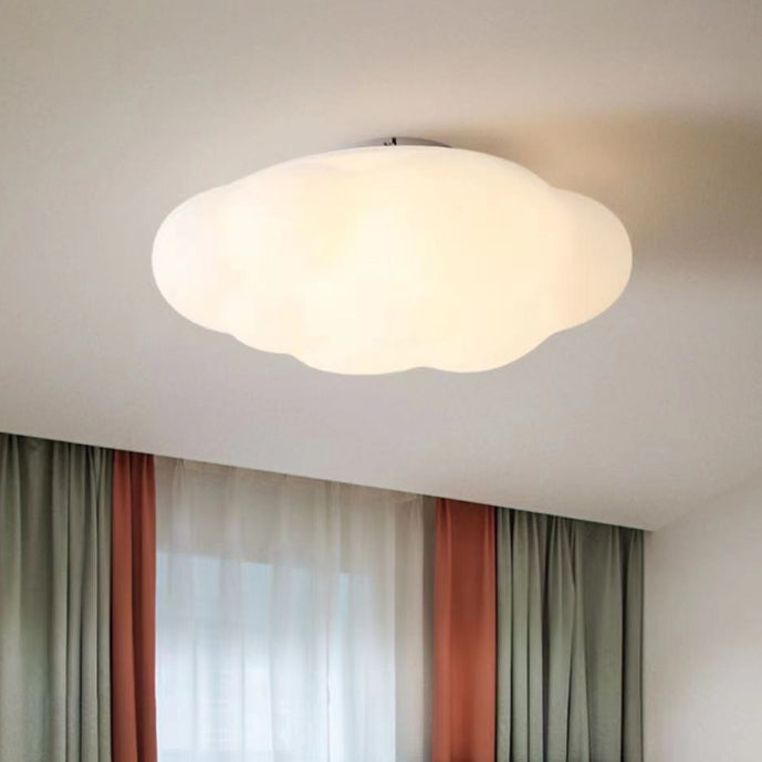 Contemporary Creative Cloud Iron PE Shade LED Flush Mount Ceiling Light For Bedroom