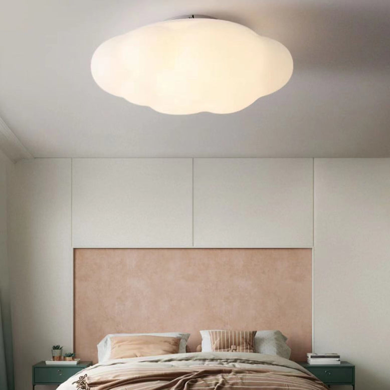 Contemporary Creative Cloud Iron PE Shade LED Flush Mount Ceiling Light For Bedroom