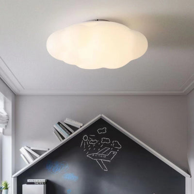 Contemporary Creative Cloud Iron PE Shade LED Flush Mount Ceiling Light For Bedroom