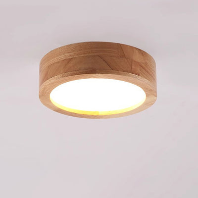 Moderne minimalistische runde Holz Acryl LED Unterputz Deckenleuchte für Flur 