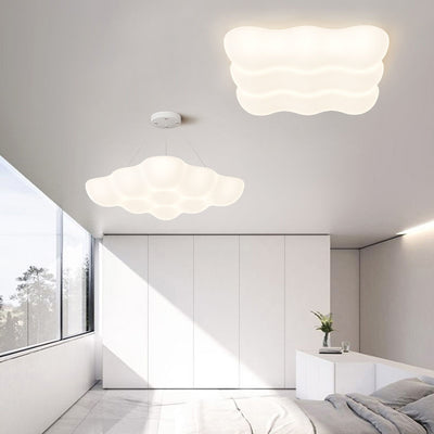 Moderne unbedeutende quadratische Wolken-Form-Eisen-PET-LED-Unterputz-Deckenleuchte für Schlafzimmer 