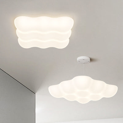 Moderne unbedeutende quadratische Wolken-Form-Eisen-PET-LED-Unterputz-Deckenleuchte für Schlafzimmer 