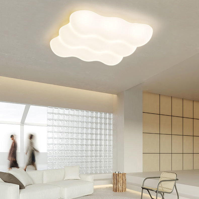 Moderne unbedeutende quadratische Wolken-Form-Eisen-PET-LED-Unterputz-Deckenleuchte für Schlafzimmer 