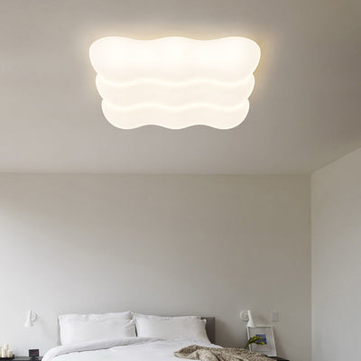 Moderne unbedeutende quadratische Wolken-Form-Eisen-PET-LED-Unterputz-Deckenleuchte für Schlafzimmer 