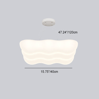 Moderne unbedeutende quadratische Pendelleuchte aus Eisen PE LED in Wolkenform für Schlafzimmer 