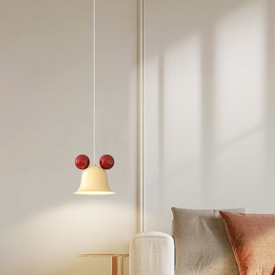 Contemporary Creative Round Bell Shape Iron 1-Light Pendant Light For Bedroom