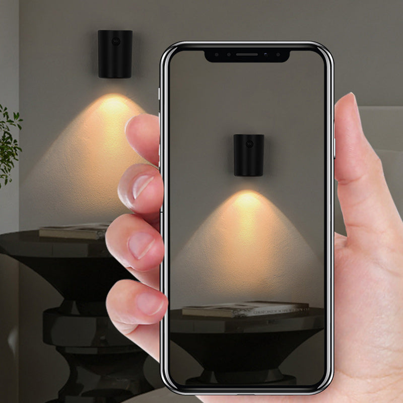 Moderne minimalistische Ladung elektromagnetische Saugzylinder Harz LED Wandleuchte Lampe für Schlafzimmer 