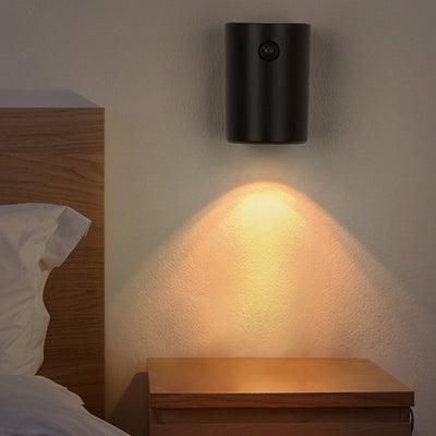 Moderne minimalistische Ladung elektromagnetische Saugzylinder Harz LED Wandleuchte Lampe für Schlafzimmer 