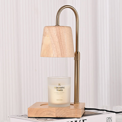 Moderne minimalistische quadratische zylindrische Holzbasis Eisen 1-Licht Aroma Schmelzwachs Tischlampe für Schlafzimmer 