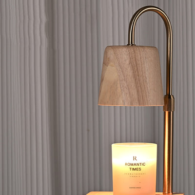 Moderne minimalistische quadratische zylindrische Holzbasis Eisen 1-Licht Aroma Schmelzwachs Tischlampe für Schlafzimmer 