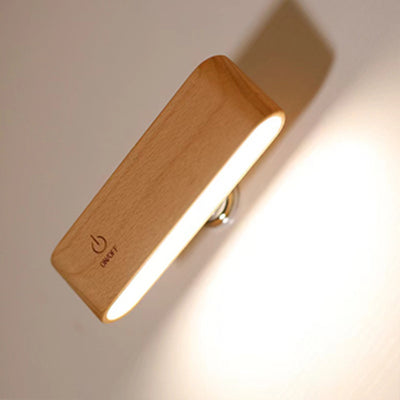 Moderne minimalistische magnetische rechteckige Holz LED Wandleuchte Lampe für Schlafzimmer 