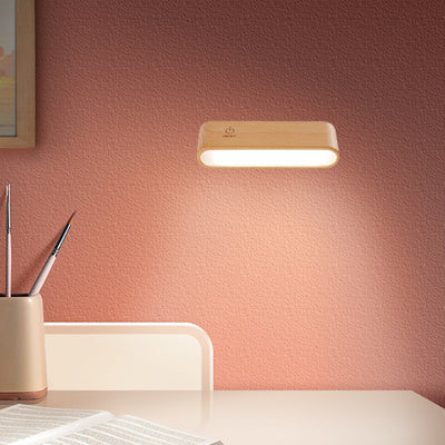 Moderne minimalistische magnetische rechteckige Holz LED Wandleuchte Lampe für Schlafzimmer 