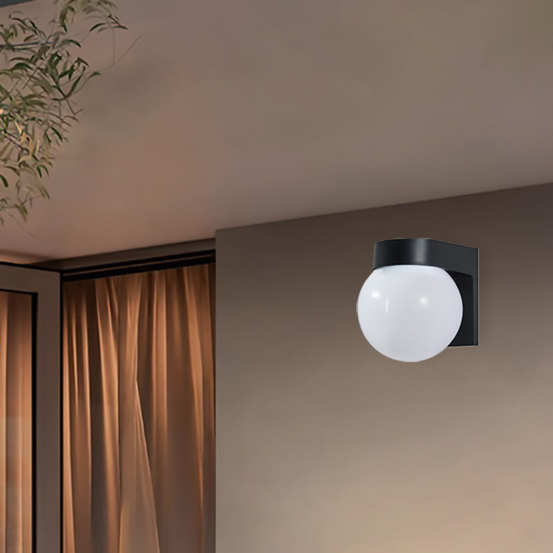 Moderne Einfachheit wasserdichte Orb PC Acryl 1-Licht Wandleuchte Lampe für Terrasse im Freien 