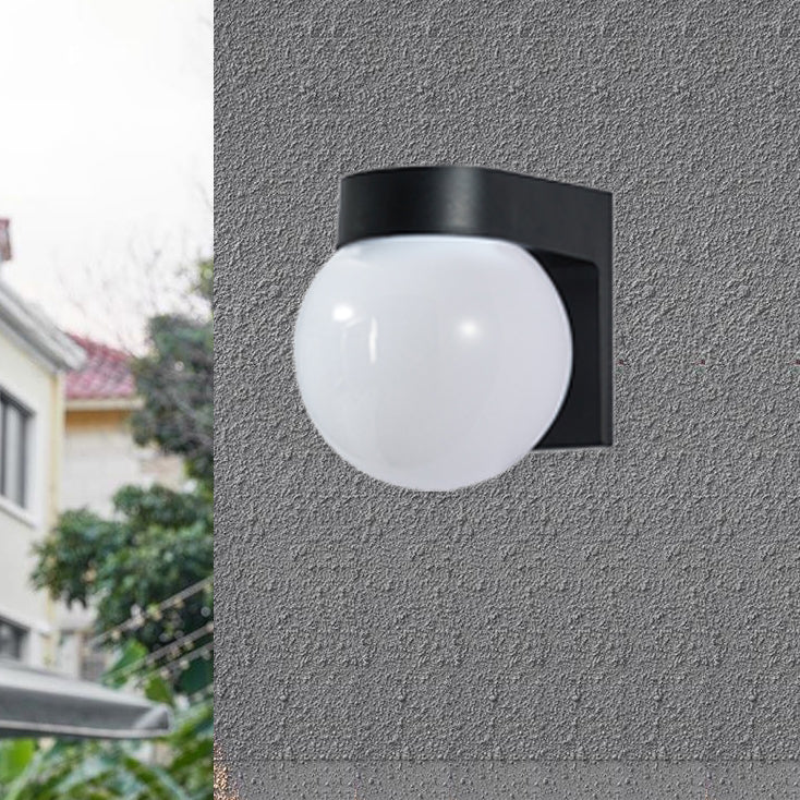 Moderne Einfachheit wasserdichte Orb PC Acryl 1-Licht Wandleuchte Lampe für Terrasse im Freien 