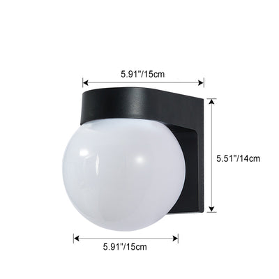 Moderne Einfachheit wasserdichte Orb PC Acryl 1-Licht Wandleuchte Lampe für Terrasse im Freien 