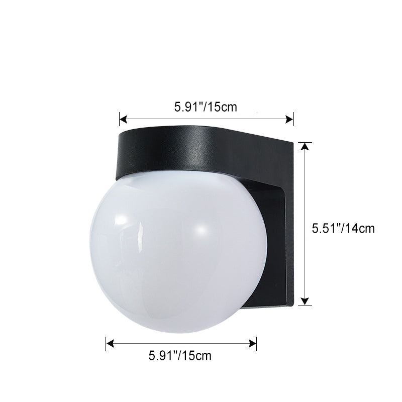 Moderne Einfachheit wasserdichte Orb PC Acryl 1-Licht Wandleuchte Lampe für Terrasse im Freien 