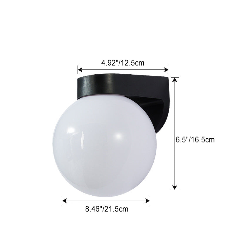 Moderne Einfachheit wasserdichte Orb PC Acryl 1-Licht Wandleuchte Lampe für Terrasse im Freien 