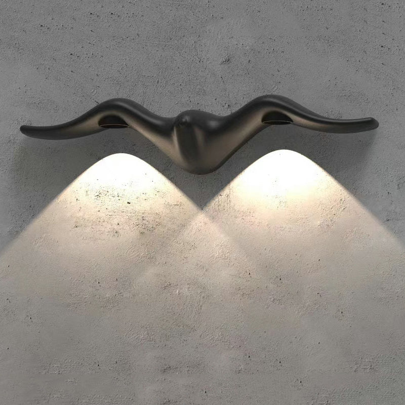 Contemporary Creative Waterproof Line Wave Aluminum LED Wall Sconce Lamp For Outdoor Patio