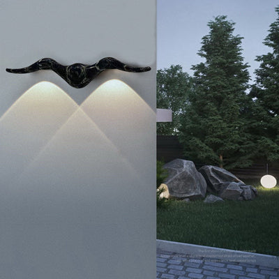 Contemporary Creative Waterproof Line Wave Aluminum LED Wall Sconce Lamp For Outdoor Patio