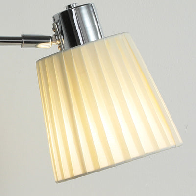 Moderne minimalistische Swing Arm Runde Zylinder Eisen Stoff 1-Licht Wandleuchte Lampe für Schlafzimmer 