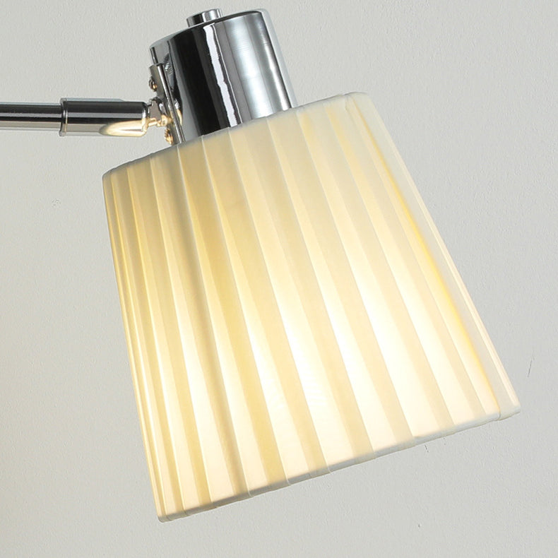 Moderne minimalistische Swing Arm Runde Zylinder Eisen Stoff 1-Licht Wandleuchte Lampe für Schlafzimmer 