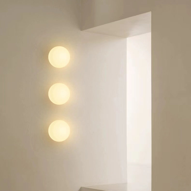 Modern Minimalist Orb Glass 1-Light Wall Sconce Lamp For Living Room