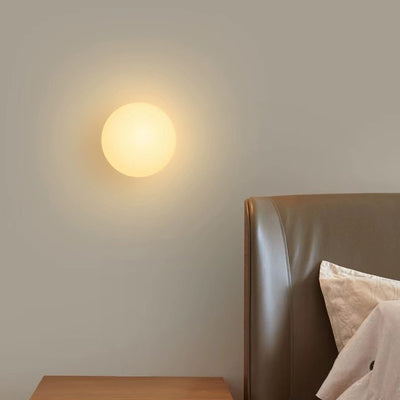 Modern Minimalist Orb Glass 1-Light Wall Sconce Lamp For Living Room