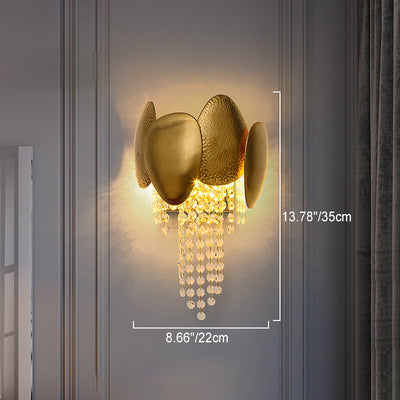 Modern Luxury Cylinder Bead String Iron Crystal 2-Light Wall Sconce Lamp For Living Room