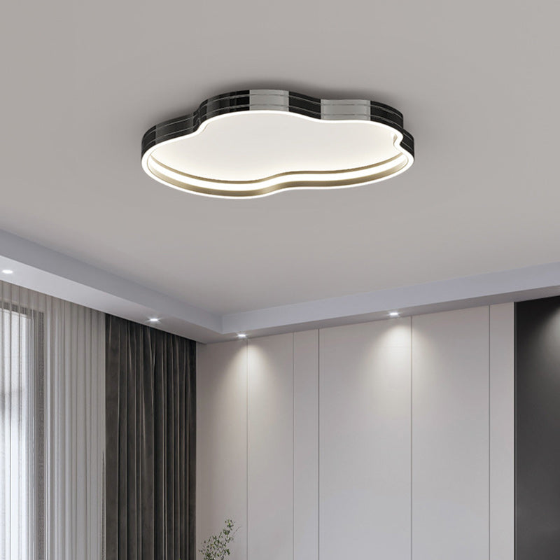 Modern Minimalist Cloud Aluminum Iron Silicone LED Flush Mount Ceiling Light For Bedroom