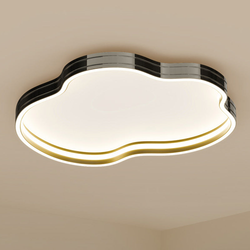 Modern Minimalist Cloud Aluminum Iron Silicone LED Flush Mount Ceiling Light For Bedroom