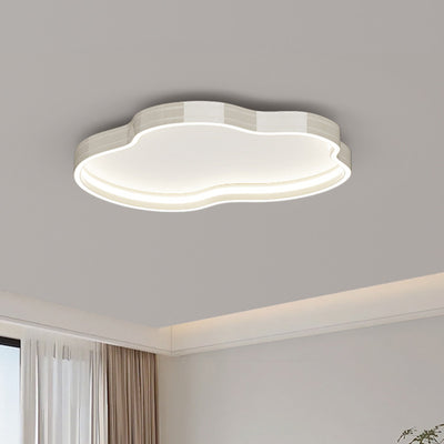 Modern Minimalist Cloud Aluminum Iron Silicone LED Flush Mount Ceiling Light For Bedroom