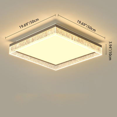 Modern Luxury Round Square Rectangle Iron Aluminum Acrylic LED Flush Mount Ceiling Light For Living Room