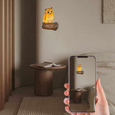 Modern Art Deco Owl Parrot Lizard Resin 1-Light Wall Sconce Lamp For Living Room