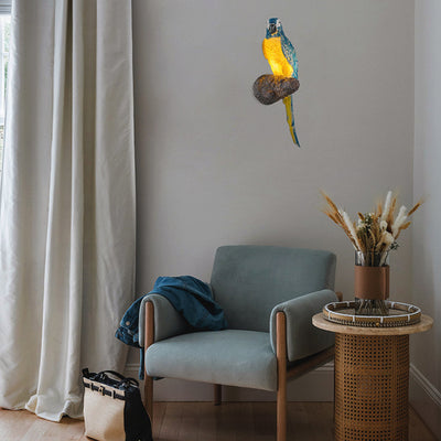 Modern Art Deco Owl Parrot Lizard Resin 1-Light Wall Sconce Lamp For Living Room