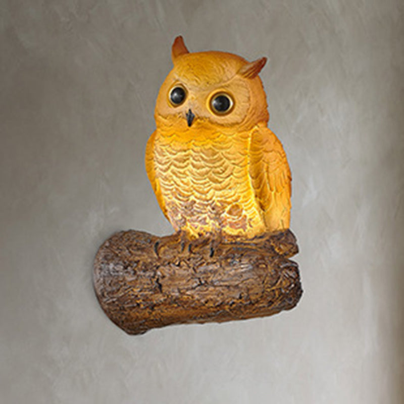 Modern Art Deco Owl Parrot Lizard Resin 1-Light Wall Sconce Lamp For Living Room