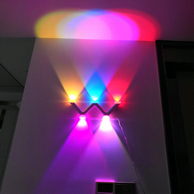 Moderne minimalistische Linie W Form ABS Acryl LED Wandleuchte Lampe für Schlafzimmer 