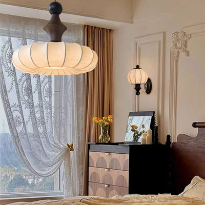 Contemporary Retro Oval Dome Resin Iron Acrylic Fabric 1-Light Wall Sconce Lamp For Living Room