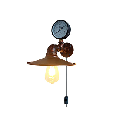 Contemporary Industrial Water Tube Round Iron 1-Light Wall Sconce Lamp For Living Room