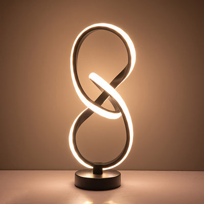 Modern Simplicity Irregular Lines Aluminum Silicone LED Table Lamp For Bedroom