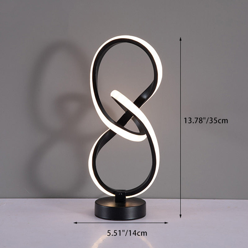 Modern Simplicity Irregular Lines Aluminum Silicone LED Table Lamp For Bedroom