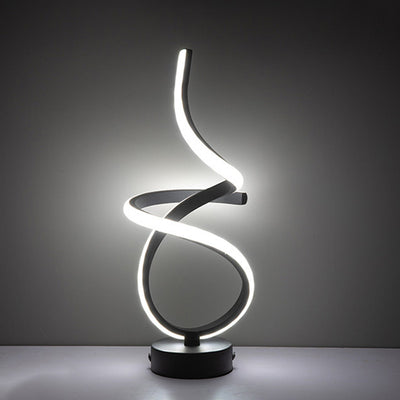 Modern Simplicity Irregular Lines Aluminum Silicone LED Table Lamp For Bedroom