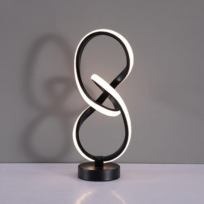 Modern Simplicity Irregular Lines Aluminum Silicone LED Table Lamp For Bedroom