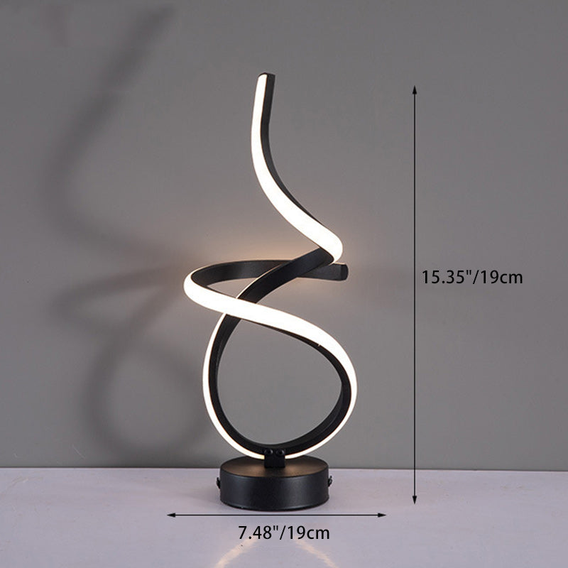 Modern Simplicity Irregular Lines Aluminum Silicone LED Table Lamp For Bedroom